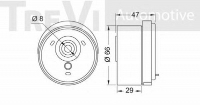 TREVI AUTOMOTIVE td1620 -  Натяжной ролик, ремень ГРМ